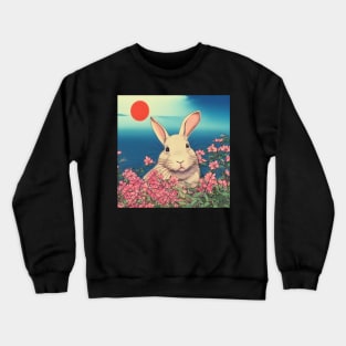 Cutest American Rabbit Breeds Pure White Mini Rex Rabbit Crewneck Sweatshirt